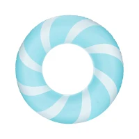 Inflatable Pool Float for Adults and Kids, Durable Polyvinyl Chloride Swimming Ring, Perfect for Beach and Pool Parties, 30" L x 30" W, Blue(m-2)