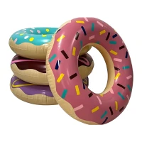 4-Pack Donut Pool Floats for Kids and Adults, Inflatable Swim Rings, Perfect for Pool Parties and Beach Fun, 30" Outer Diameter, Multicolor(m-6)