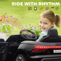 Aosom Licensed Audi RS e-tron GT 12V Ride On Car Truck for Kids, Electric Car Ride On Vehicle w/Parent Remote Control, Music, Lights, for Toddlers, Black(m-9)