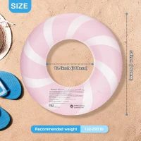 Inflatable Pool Float for Adults and Kids, Durable Polyvinyl Chloride Swimming Ring for Beach, Pool Party, Lake Use, 30" L x 30" W, Pink(m-3)