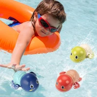 3 Pack TOHIBEE Cute Swimming Turtle Bath Toys for Toddlers, Floating Wind Up Toys for Baby Bathtub and Pool, 3.5" L x 3" W x 2" H, Multicolor(m-1)