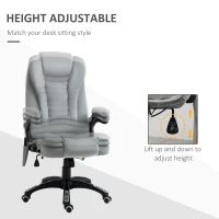 Vinsetto High Back Chair with 6 Point Reclining Backrest Padded Armrest Grey(m-4)