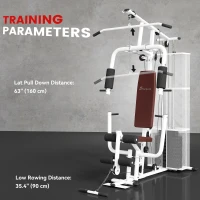 Soozier Home Gym, Multifunction Gym Equipment Workout Station with 100Lbs Weight Stack for Lat Pulldown, Leg Extensions, Preacher Bicep Curls, Triceps Pulldowns, Chest Press, White(m-7)