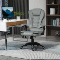 Vinsetto High Back Chair with 6 Point Reclining Backrest Padded Armrest Grey(m-1)