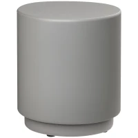 HOMCOM Lightweight Accent Table with Concrete Finish Round Side Table, Light Gray(m-1)