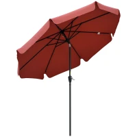 Outsunny 8.5 ft Outdoor Market Table Umbrella, Round Patio Umbrella with Tilt and Crank for Garden, Backyard, Deck, Wine Red(m-11)