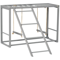 PawHut Chicken Activity Play Set with Swing for 3-4 Birds, Gray
