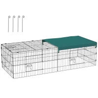 PawHut Small Animal Cage with Roof, Indoor/Outdoor Use, for Chicken, Rabbits, Chinchillas, 73" x 30" x 20", Green(m-11)
