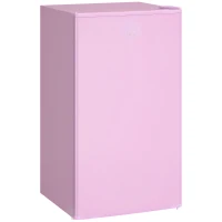 HOMCOM Compact Refrigerator, Mini Fridge with Freezer, Adjustable Shelf, Mechanical Thermostat and Reversible Door, Pink(m-11)