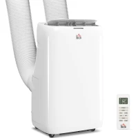 HOMCOM 14000 BTU Portable Air Conditioner, Inverter & Dual Hose AC Unit w/ Cool, Dehumidifier, Fan, for 700 Sq. ft, Window Kit(m-11)