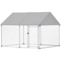 PawHut Outdoor Dog Kennel with Waterproof & Anti-UV Cover, Quick-Connect Frame, Secure Lock for Small Medium Dogs(m-11)