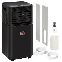 HOMCOM 8000 BTU Portable Air Conditioner with Fan & Dehumidifier Mode, Quiet AC Unit with Remote Control, 24-Hour Timer, Black(m-11)