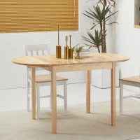 HOMCOM 55" Wood Kitchen Table, Drop Leaf Tables for Small Spaces, Natural(m-7)
