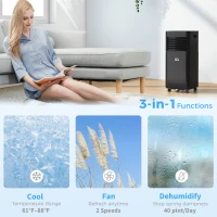 HOMCOM 10000 BTU Portable Air Conditioner with Dehumidifier, Cooling Fan, Sleep, Remote, 24H Timer, Auto Off, Black(m-4)