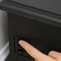 HOMCOM Electric Fireplace Heater, Freestanding Fireplace Stove with Realistic Flame Effect, Overheat Safety Protection, 750W/1500W, Black(m-9)