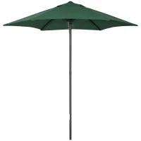 Outsunny 6.6FT Patio Umbrella, Outdoor Parasol with 6 Solid Ribs, Green(m-11)