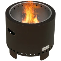 Outsunny Metal Wood-burning Smokeless Fire Pit, Black(m-11)
