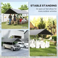 Outsunny 9.6' x 19.5' Carport Heavy Duty Galvanized Car Canopy w/ Included Anchor Kit, 3 Reinforced Steel Cables, Gray(m-7)