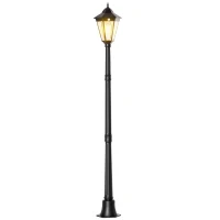 Outsunny 77" Solar Lamp Post Light Outdoor Street Lamp, Motion Activated Sensor PIR, Adjustable Brightness for Backyard, Black(m-11)