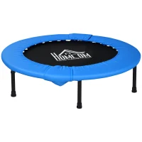 Soozier Φ40" Mini Fitness Trampoline Home Gym Yoga Exercise Rebounder Indoor Outdoor Jumper with Safety Pad, Blue and Black(m-2)
