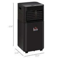 HOMCOM 8000 BTU Portable Air Conditioner with Fan & Dehumidifier Mode, Quiet AC Unit with Remote Control, 24-Hour Timer, Black(m-9)
