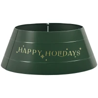 HOMCOM Metal Christmas Tree Collar, 26 Inch Christmas Tree Ring, Xmas Tree Skirt for Artificial Christmas Tree Decoration, Green(m-2)