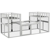 PawHut 7.3' x 3.6' Wooden Chicken Coop Combinable Design with Storage Shelf for 2-4 Chickens, Ducks, Goose, Rabbits, White(m-11)