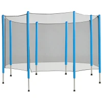 Soozier 12FT Trampoline Net Enclosure Trampolining Bounce Safety Accessories w/ 8 Poles Net Enclosure Only, Black(m-2)
