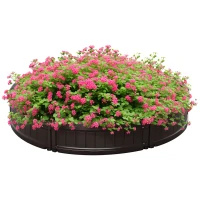 Outsunny 48" Raise Garden Bed Kit, Round Planter Box Above Ground for Flowers/Herb/Vegetables Outdoor Garden Backyard with Easy Assembly, Brown(m-2)