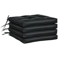Outsunny Replacement Cushions for Rattan Furniture, 4 Piece Outdoor Seat Cushion Pad for Patio Set, Black(m-11)