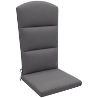 Outsunny Patio Chair Cushion for Adirondack Chairs Replacement Cushion with Back and Ties, Grey(m-11)