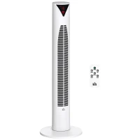 HOMCOM Freestanding Tower Fan Cooling for Home Bedroom with 3 Speed, 12h Timer, Oscillating, LED Sensor Panel, Remote Controller, White(m-2)
