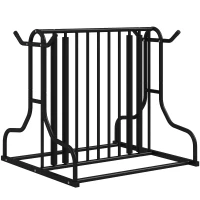 Soozier All-Steel Bike Rack, 35" Bike Stand, 4-Bike Capacity, Dual-Side, for Garages Streets Yards Schools(m-11)