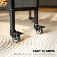 HOMCOM Folding Dining Table, Extendable Kitchen Table for Small Spaces with Storage Shelf and 6 Wheels, Distressed Grey(m-6)