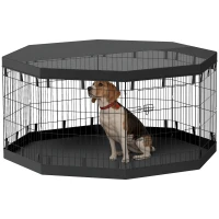 PawHut 8 Panels Foldable Dog Playpen with Bottom Pad & Top Cover, 30" High(m-11)
