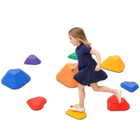 Qaba 9PCs Non-Slip Stackable Kids Stepping Stones, Heart-Shaped(m-11)