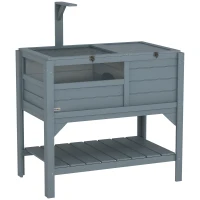 PawHut Tortoise Habitat with Shelf Storage Tortoise Gift Accessory with Weather Protection for Indoor, Gray(m-11)