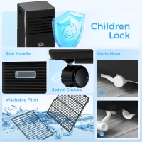 HOMCOM 10000 BTU Portable Air Conditioner with Dehumidifier, Cooling Fan, Sleep, Remote, 24H Timer, Auto Off, Black(m-9)