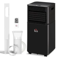 HOMCOM 10000 BTU Portable Air Conditioner with Fan & Dehumidifier Mode, Quiet AC Unit with Remote Control, 24-Hour Timer, Black(m-2)