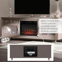 HOMCOM 23" Electric Fireplace Insert for Wooden Cabinet, Recessed Fireplace Heater with Realistic Log Flames, Adjustable Brightness, 1400W, Black(m-6)