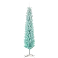 HOMCOM 6ft Pencil Christmas Trees, Skinny Artificial Christmas Tree for Xmas Holiday Decor, Gradient Blue(m-2)
