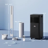 HOMCOM 10000 BTU Portable Air Conditioner with Dehumidifier, Cooling Fan, Sleep, Remote, 24H Timer, Auto Off, Black(m-3)