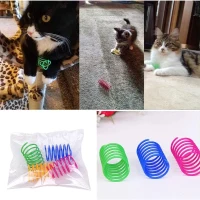 12-Piece Cat Spiral Spring Toy Set, Interactive and Durable Heavy Plastic Springs for Swatting, Biting, Hunting, 2" L x 1" W x 1" H, Multicolor(m-4)