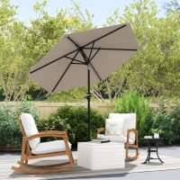 Outsunny Patio Sun Umbrella, Outdoor Parasol with 6 Ribs, Khaki(m-8)