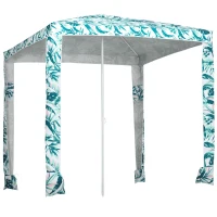 Outsunny Beach Umbrella, 6.5' Easy-Assembly Sun-Shade Shelter with Sandbags and Carry Bag, Cool UV50+, Green(m-11)