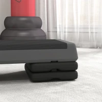 Soozier Adjustable Exercise Step Platform, 3-Level with Risers 4", 6", 8" Aerobic Stepper, 550lbs Weight Capacity, Grey(m-10)