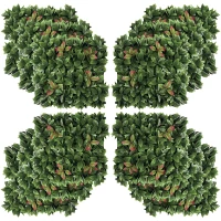 Outsunny 12PCS Artificial Boxwood Wall Panels 20" x 20" Photinia Serrulata Privacy Fence Screen Faux Hedge Greenery Backdrop for Home Garden Backyard Balcony(m-2)