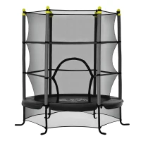Soozier 5.3' Kids Trampoline with Safety Enclosure for 3-10 Years, Black(m-11)
