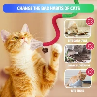 4-Piece Interactive Catnip Toys with Refillable Natural Catnip Bag, Cat Toys Chew Rope and Silvervine Sticks for Teeth Cleaning, Multicolor(m-6)