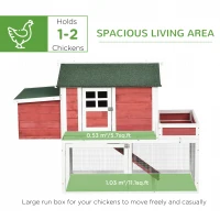 PawHut Wooden Chicken Coop Hen House Poultry Cage for Outdoor Backyard with Raised Garden Bed, Run Area, Nesting Box and Removable Tray,(m-4)